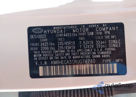 2024 Hyundai Kona Limited from USA, damaged, VIN KM8HECA31RU074740